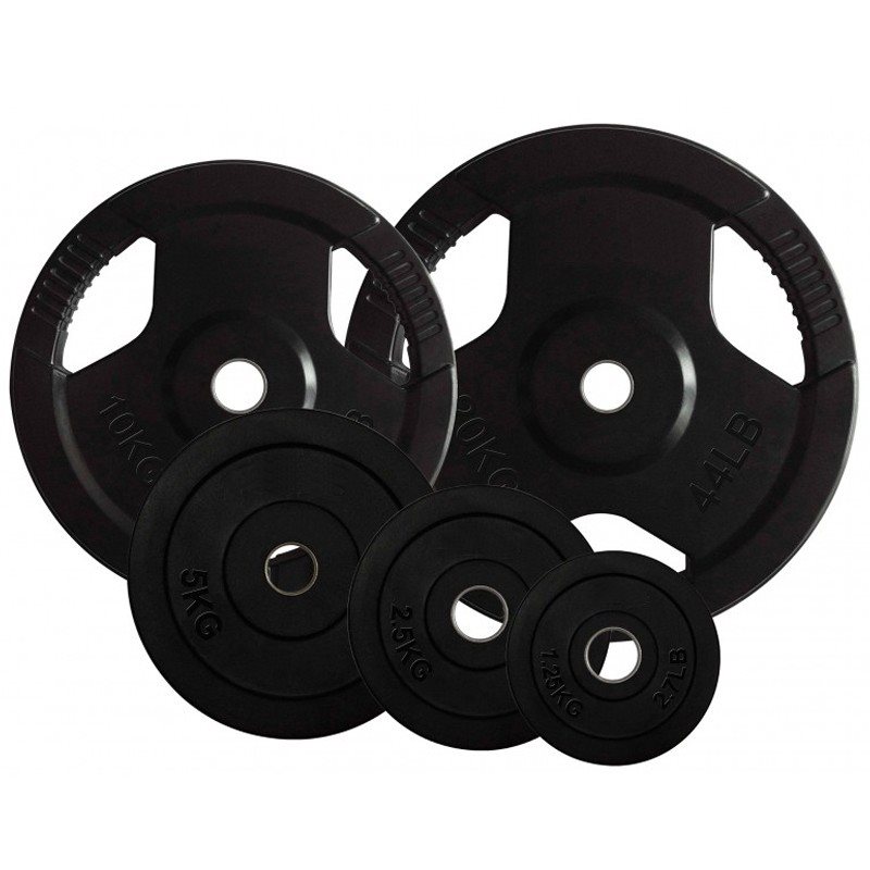 SETT 2 x Vektskive med gummibelegg 50 mm 5–25 kg